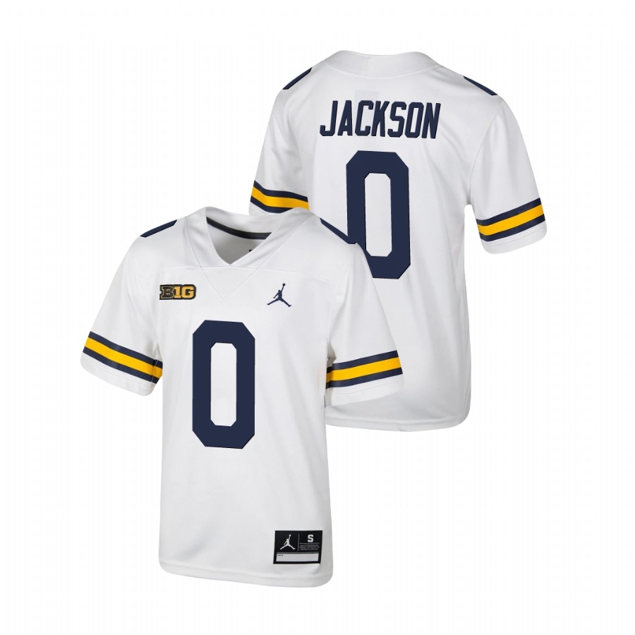 Michigan Wolverines Youth NCAA Giles Jackson #0 White Untouchable College Football Jersey KDM3149NA